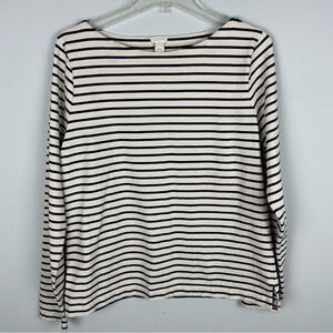 J.Crew Factory 100% Cotton Striped Long Sleeve Top sz L